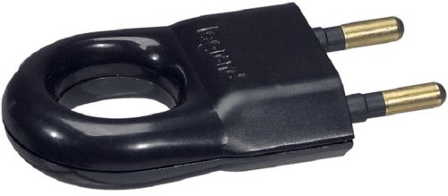 Вилка электрическая без заземления прямая с кольцом Legrand Helium 6А черный картинка 